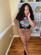 Got it -high waist biker shorts Leopard orange/Black